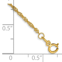 14k 1.4mm Singapore Chain Anklet