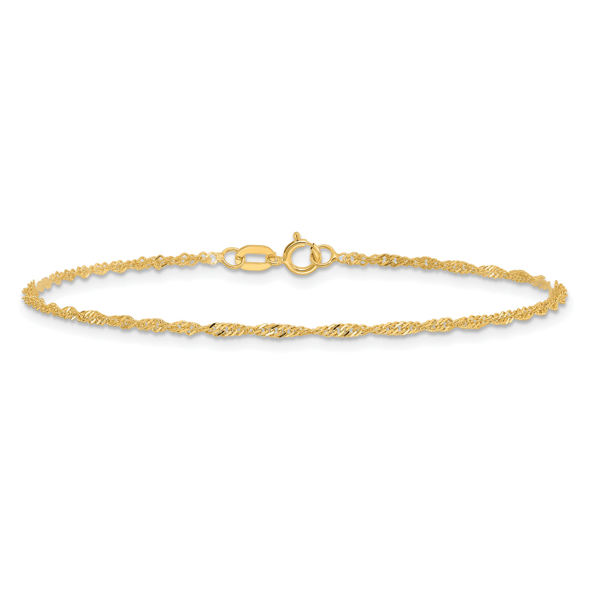 14k 1.4mm Singapore Chain Anklet