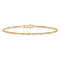 14k 1.4mm Singapore Chain Anklet