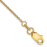 14k 1mm Round Open Link Cable Chain Anklet