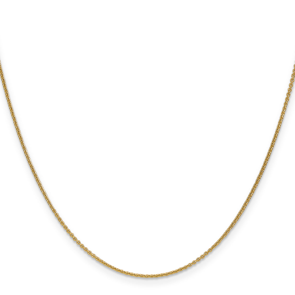 14k 1mm Round Open Link Cable Chain