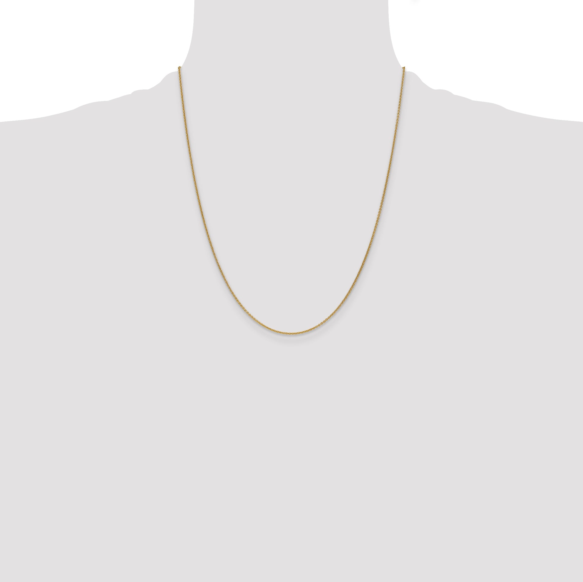 14k 1mm Round Open Link Cable Chain