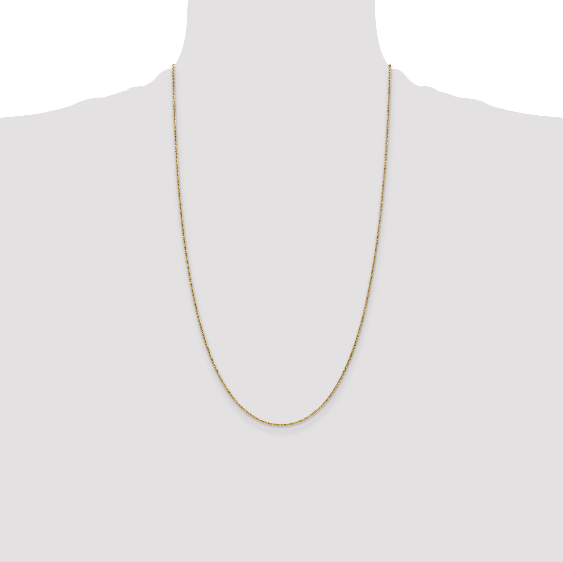 14k 1mm Round Open Link Cable Chain