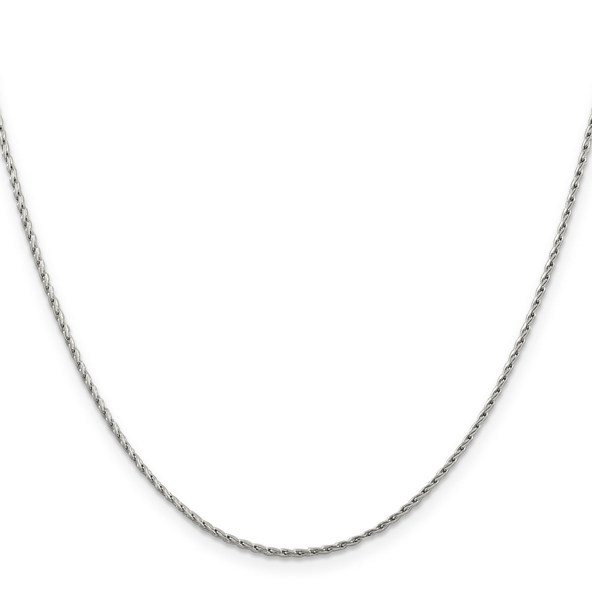 14k White Gold 1.25mm Round Parisian Wheat Chain