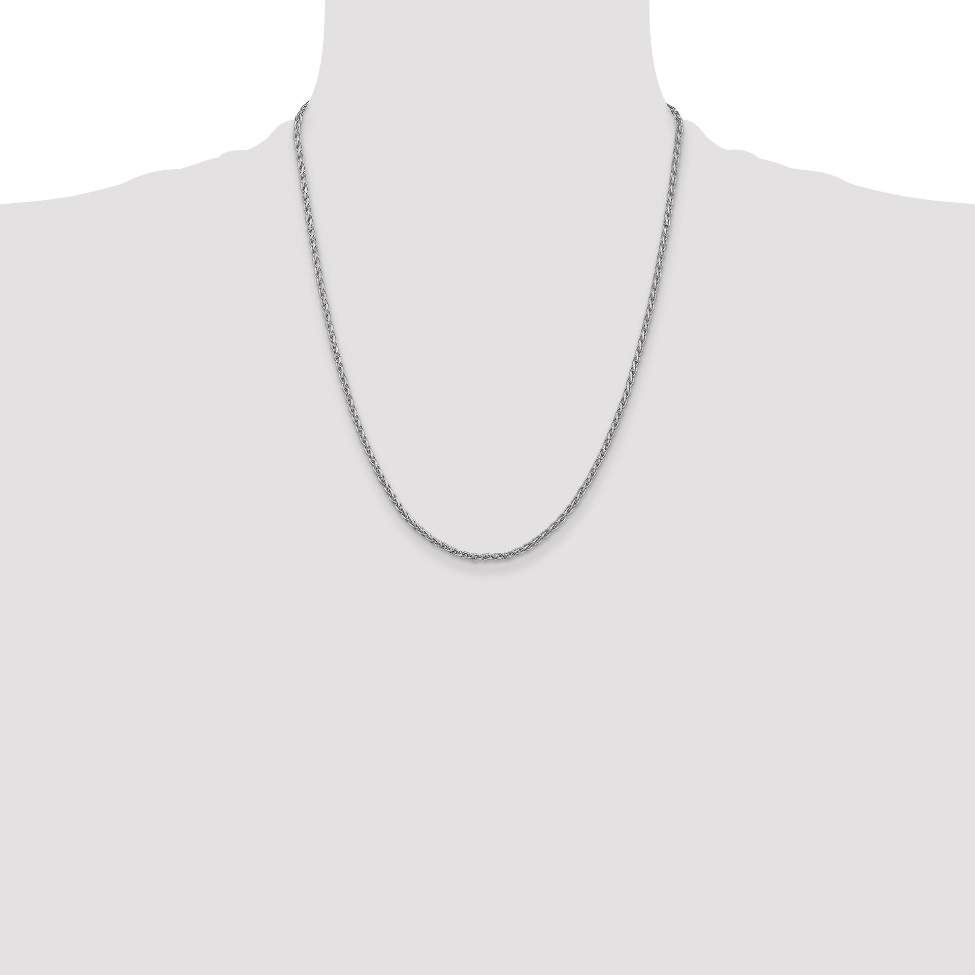14k White Gold 2.25mm Parisian Wheat Chain