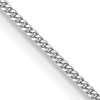 14k White Gold .9mm Curb Pendant Chain