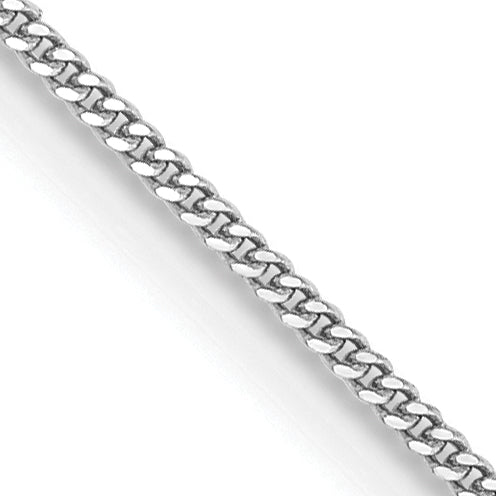 14k White Gold .9mm Curb Pendant Chain