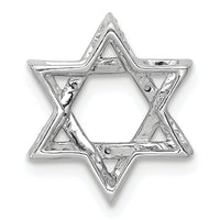 14k White Gold 1/10ct. Diamond Star of David Chain Slide