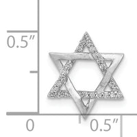 14k White Gold 1/10ct. Diamond Star of David Chain Slide