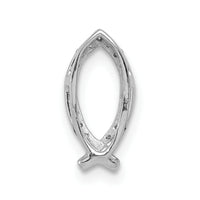 14k White Gold 1/15ct. Diamond Ichthus Chain Slide