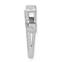 14k White Gold 1/10ct. Diamond Double Cross Chain Slide