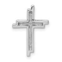 14k White Gold 1/10ct. Diamond Double Cross Chain Slide