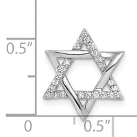 14k White Gold 1/8ct. Diamond Star of David Chain Slide