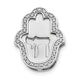 14k White Gold 1/10ct. Diamond Chai on Hamsa Chain Slide