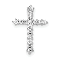 14k White Gold AA Diamond Cross Chain Slide