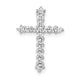 14k White Gold AA Diamond Cross Chain Slide