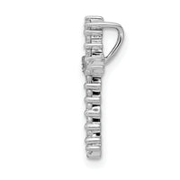 14k White Gold AA Diamond Cross Chain Slide