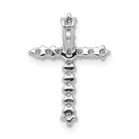 14k White Gold AA Diamond Cross Chain Slide