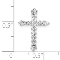 14k White Gold AA Diamond Cross Chain Slide