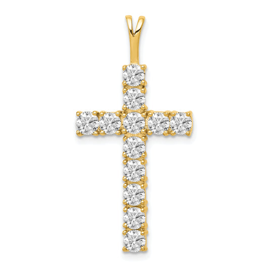 14k AA Diamond Latin Cross Pendant
