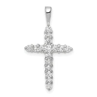 14k White Gold AA 1/2ct. Diamond Cross Pendant