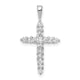 14k White Gold AA 1/2ct. Diamond Cross Pendant