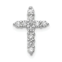 14k White Gold AA 1/3ct. Diamond Cross Pendant