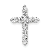 14k White Gold AA 3/4ct. Diamond Cross Chain Slide