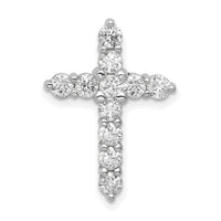 14k White Gold AA 1ct. Diamond Cross Chain Slide