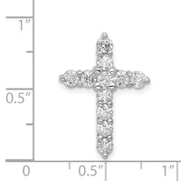 14k White Gold AA 1ct. Diamond Cross Chain Slide