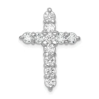 14k White Gold AA 1.25ct. Diamond Cross Chain Slide