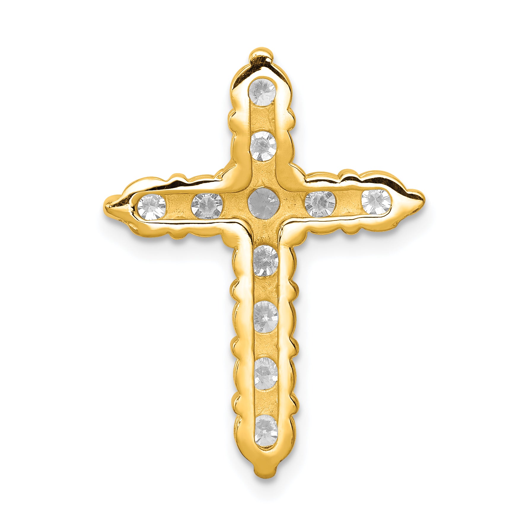 14k AA 1.25ct. Diamond Cross Chain Slide