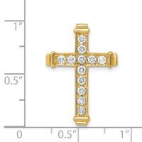 14k AA 3/8ct. Diamond Latin Cross Chain Slide