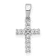 14k White Gold Diamond Latin Cross Pendant