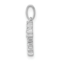 14k White Gold Diamond Latin Cross Pendant