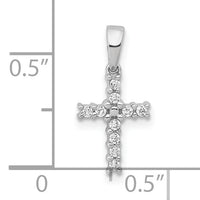 14k White Gold Diamond Latin Cross Pendant