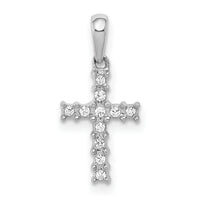 14k White Gold 1/20ct. Diamond Latin Cross Pendant