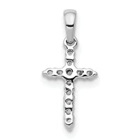 14k White Gold Polished Diamond Cross Pendant