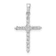 14k White Gold Polished 1/4ct. Diamond Cross Pendant
