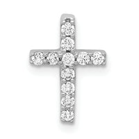 14k White Gold 1/5ct. Diamond Latin Cross Chain Slide