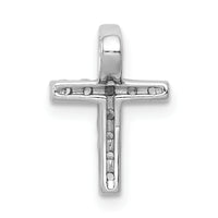 14k White Gold 1/5ct. Diamond Latin Cross Chain Slide