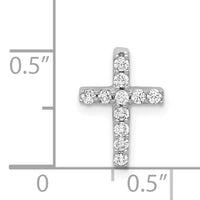 14k White Gold 1/5ct. Diamond Latin Cross Chain Slide