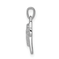 14k White Gold Diamond Cross Pendant