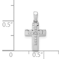 14k White Gold Diamond Cross Pendant