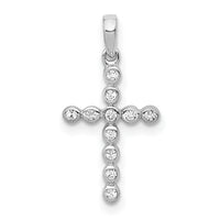 14k White Gold 1/10ct. Diamond Cross Pendant
