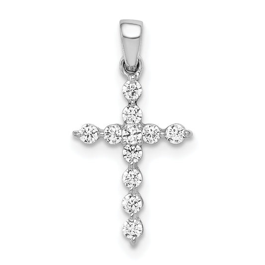 14k White Gold 1/4ct. Diamond Cross Pendant