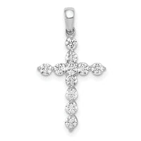 14k White Gold 1/2ct. Diamond Cross Pendant