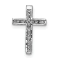 14k White Gold 1/6ct. Diamond Latin Cross Chain Slide
