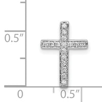 14k White Gold 1/6ct. Diamond Latin Cross Chain Slide