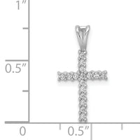 14k White Gold 1/6ct. Diamond Latin Cross Pendant